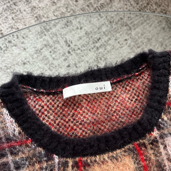 80s OUI Check Textured Knit Vintage Women's Multicolor Patterned Sweater Size 6 - Picture 10 of 14